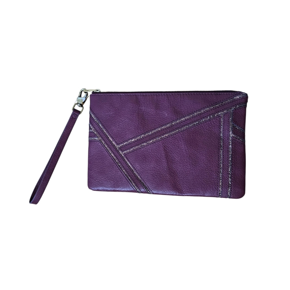 Fossil Medium Wristlet Cabernet Leather Clutch Bag | NWT